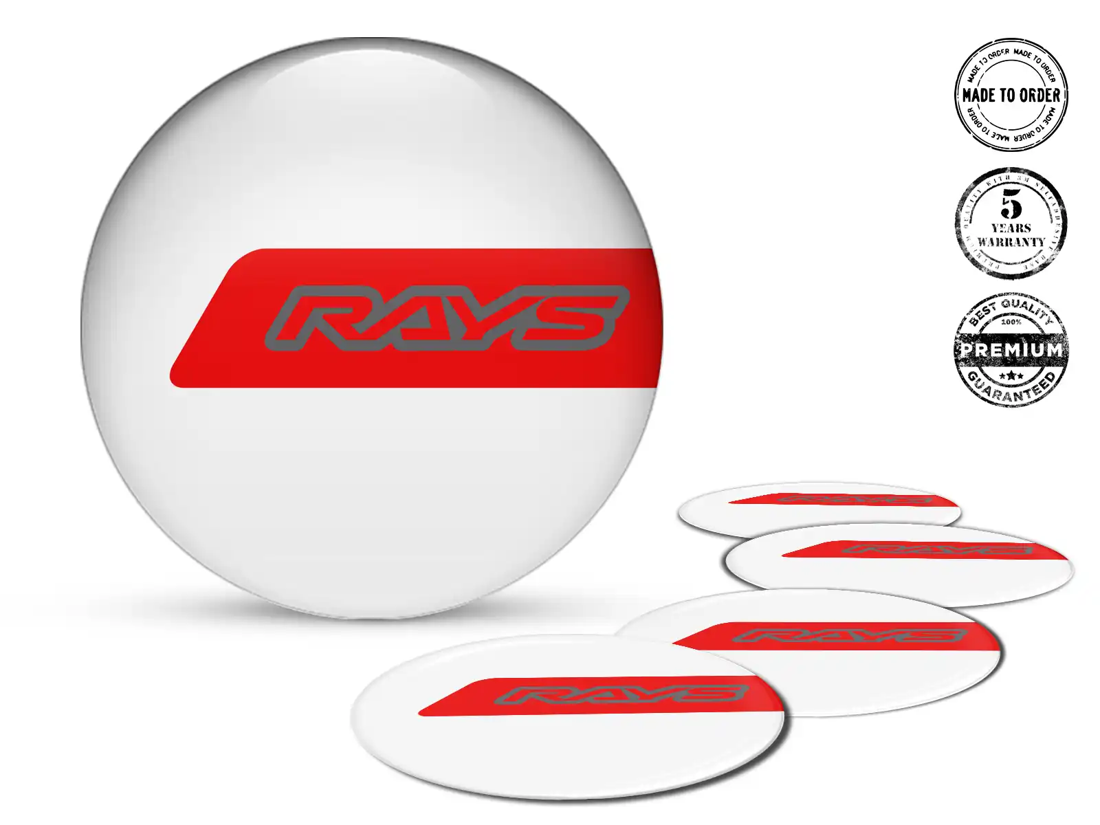 Rays Radplaketten Logo Stilvolles Epoxy-Dome